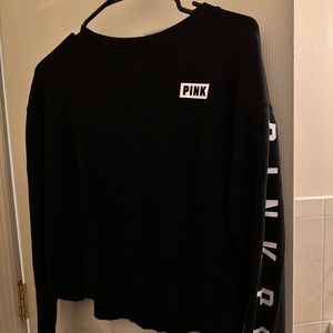 PINK Black cropped long sleeve